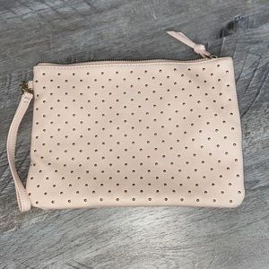 Blush wristlet clutch
